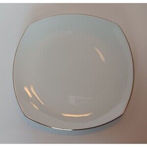 The Palm Restaurant Gold-Rimmed White Porcelain Luncheon Plate 8 1/4 in